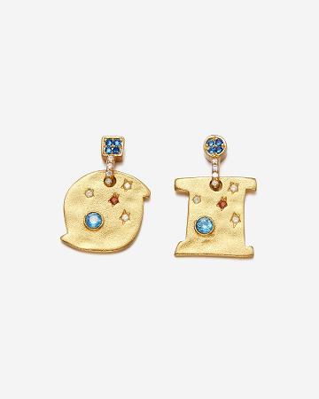 Bijoux JW PEI Cosmos Earrings Women Doré Multicolore | FR1113BC