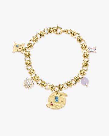 Bijoux JW PEI Cosmos Round Multi Charm Bracelet Women Doré Multicolore | FR1109ZG