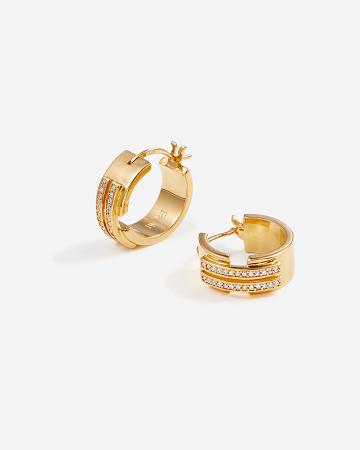 Bijoux JW PEI Hoop Earrings Women Doré Blanche | FR1077FM
