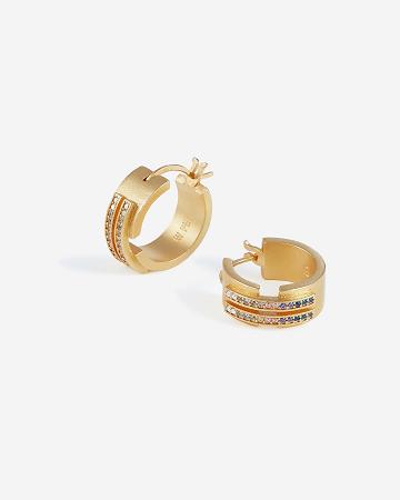 Bijoux JW PEI Hoop Earrings Women Doré Multicolore | FR1079HK