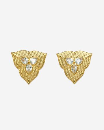 Bijoux JW PEI Leaf Earrings Women Doré Blanche | FR1072OR