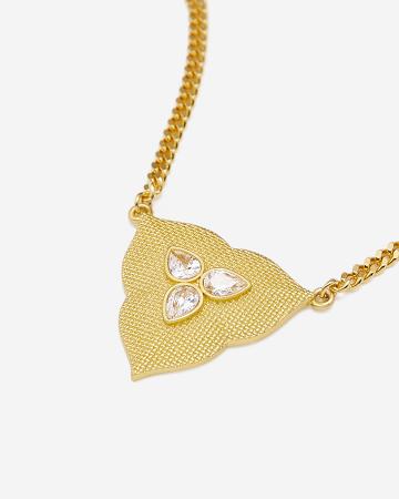 Bijoux JW PEI Leaf Pendant Necklace Women Doré Blanche | FR1068TV