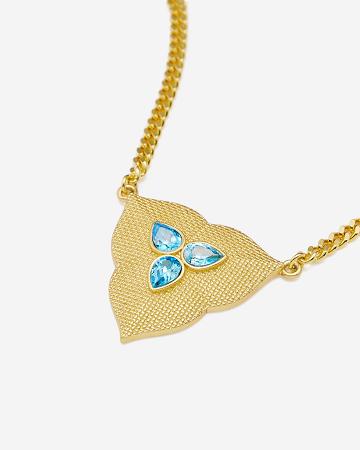 Bijoux JW PEI Leaf Pendant Necklace Women Doré Turquoise | FR1070UT