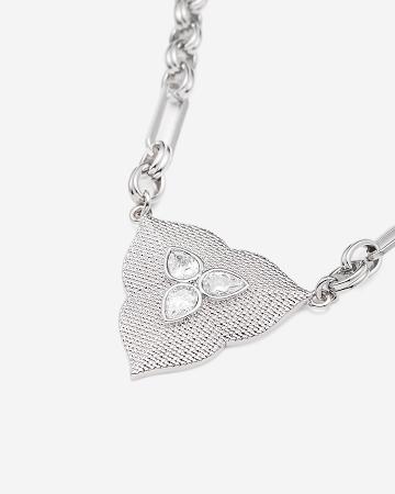 Bijoux JW PEI Leaf Pendant Necklace Women Blanche Doré Argent | FR1071IS