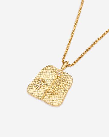 Bijoux JW PEI Plantain Fan Pendant Necklace Women Doré Blanche | FR1064QZ