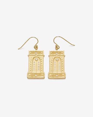 Bijoux JW PEI Roman Arch Earrings Women Doré Blanche | FR1061BC