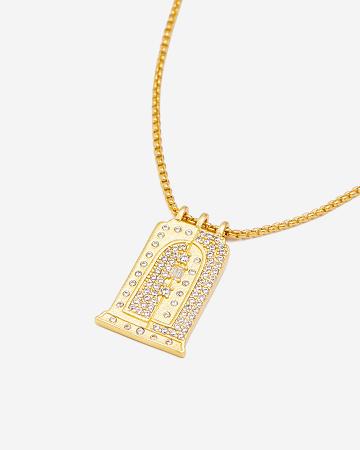 Bijoux JW PEI Roman Small Arch Pendant Necklace Women Doré Blanche | FR1055KI