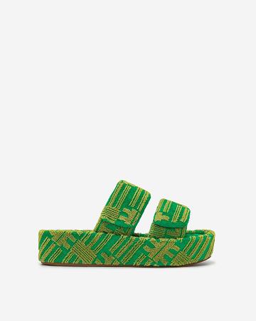 Chaussures JW PEI Lexi Terry Claquette Sandal Women Vert | FR1036NB