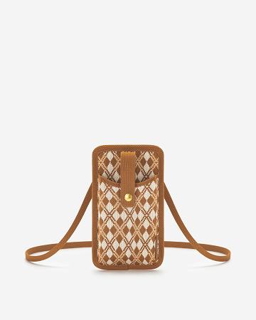 Sac Mobile JW PEI Aylin Tricoté Women Marron Beige | FR1362DN