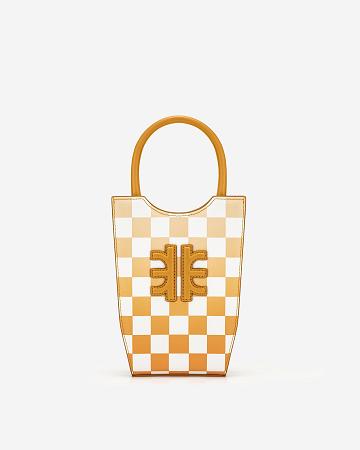 Sac Mobile JW PEI FEI Gradient Checkerboard Women Orange | FR1348NB