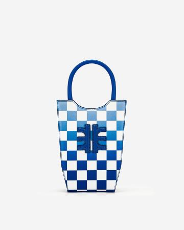 Sac Mobile JW PEI FEI Gradient Checkerboard Women Bleu Marine | FR1349MA