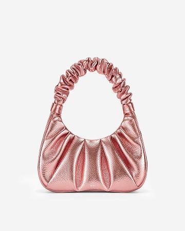 Sac À Main JW PEI Gabbi Metallic Ruched Hobo Women Rose | FR1426NB