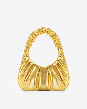 Sac À Main JW PEI Gabbi Metallic Ruched Hobo Women Doré | FR1427MA