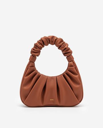 Sac À Main JW PEI Gabbi Ruched Hobo Women Taupe | FR1411PQ