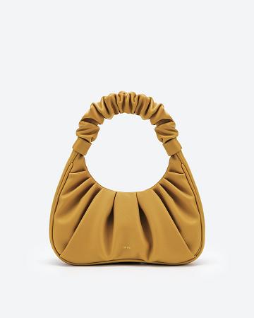 Sac À Main JW PEI Gabbi Ruched Hobo Women Jaune Marron | FR1412AP