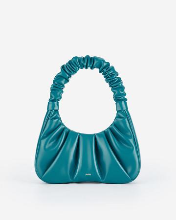 Sac À Main JW PEI Gabbi Ruched Hobo Women Aqua | FR1416GL