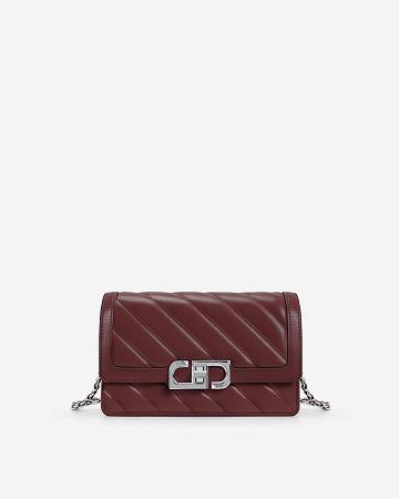 Sacs Crossbody JW PEI Lottie Chain Women Bordeaux Rouge | FR1487IS