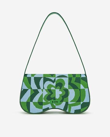 Sacs À Bandoulière JW PEI Becci Tricoté Women Bleu Vert | FR1296NB