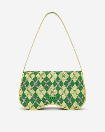 Sacs À Bandoulière JW PEI Becci Tricoté Women Jaune Vert | FR1297MA