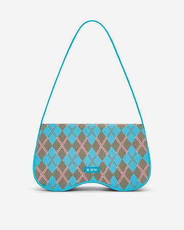 Sacs À Bandoulière JW PEI Becci Tricoté Women Bleu Grise | FR1301RW
