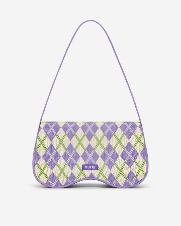 Sacs À Bandoulière JW PEI Becci Tricoté Women Violette Blanche | FR1302TV