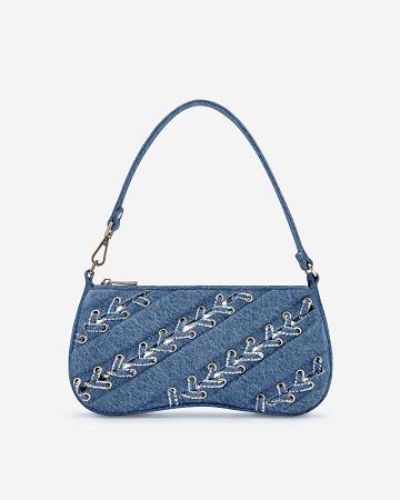 Sacs À Bandoulière JW PEI Eva Denim Straps Classiche Women Bleu | FR1291ZG