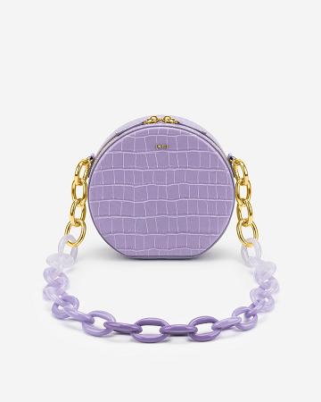 Sacs À Bandoulière JW PEI Luna Gradient Acrylic Chain Circle Women Violette | FR1202OR
